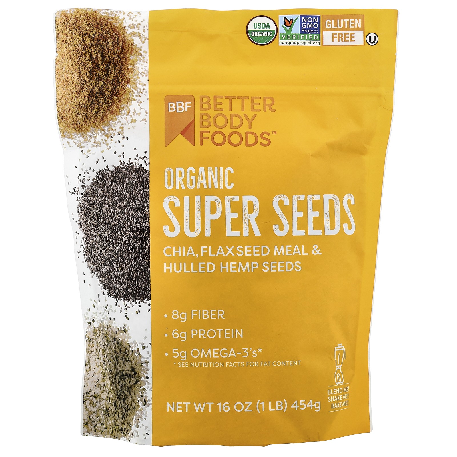 Органические Супер семена, 16 унций (454 г)