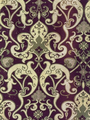 85x56 WOW DRAMATIC antique French 1880 silk wool curtain panel damask olive gre