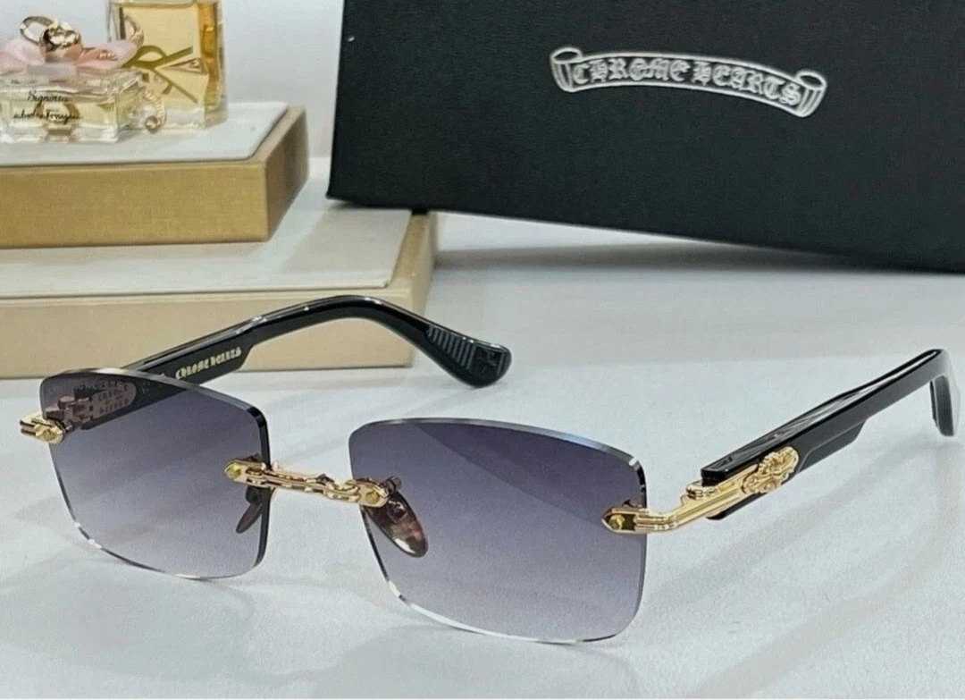 Очки солнцезащитные квадратные без оправы Chrome Hearts DEEP II — роскошные улич