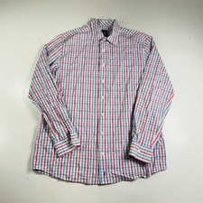 Johnnie O Prep Formance Button Down Shirt Blue Pink Plaid Men s Size Large