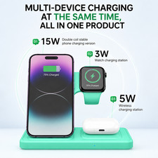 3 in 1 Wireless Charging Station for iPhone 17 16 15 14 Pro Max Apple Watch