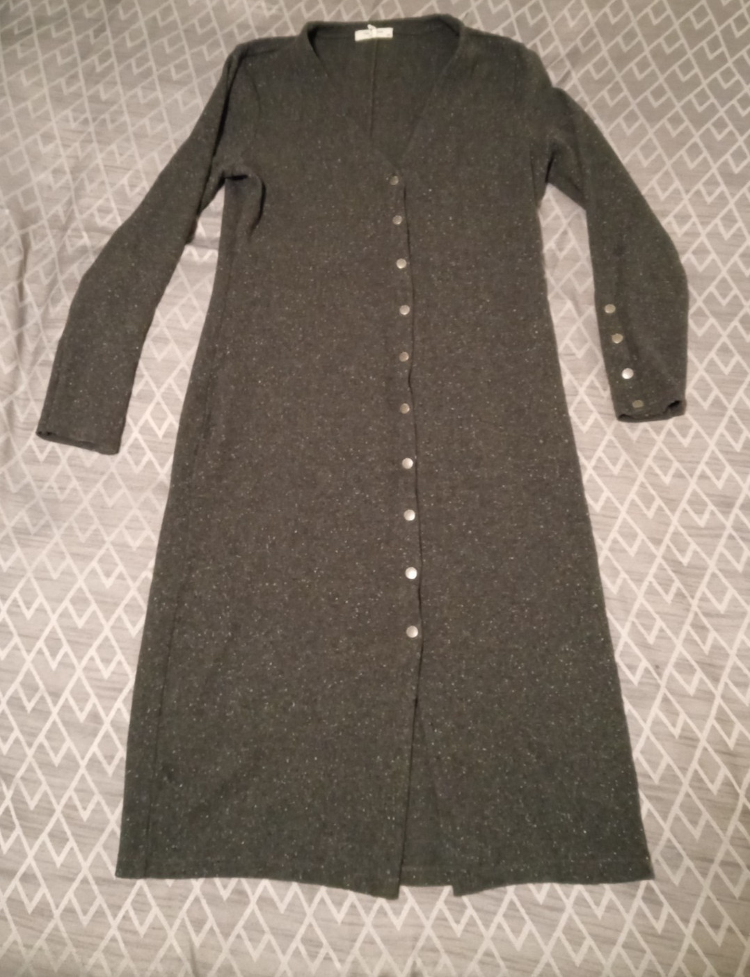 Rag and Bone women's size medium marled snap front sweater dress long sleeve