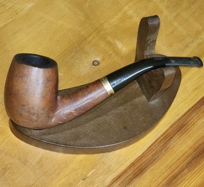 ESTATE TOBACCO PIPE MARXMAN FRENCH BRIAR 12K GOLD PLATE BAND FRANCE 6''