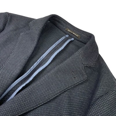 Giorgio Armani Emporio Men's Unstructured Knit Blazer Navy Blue