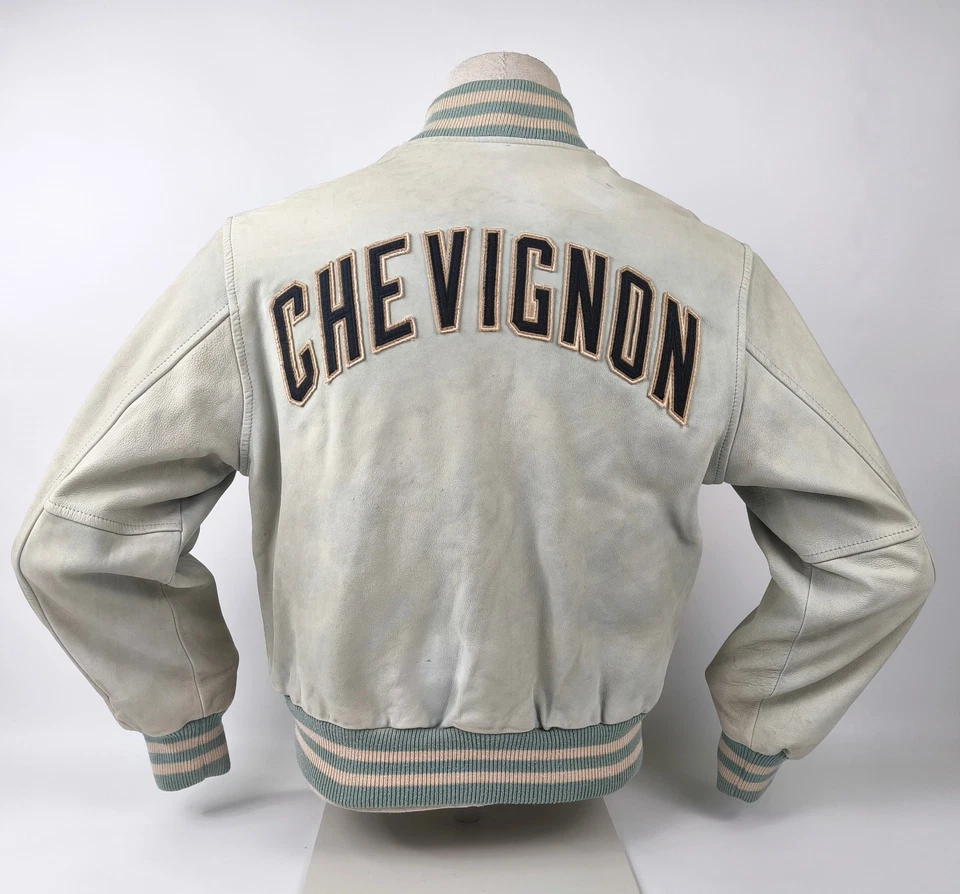 Chevignon Lederjacke mint Gr. M vintage 90s großes Rückenlogo - Bild 3 von 4