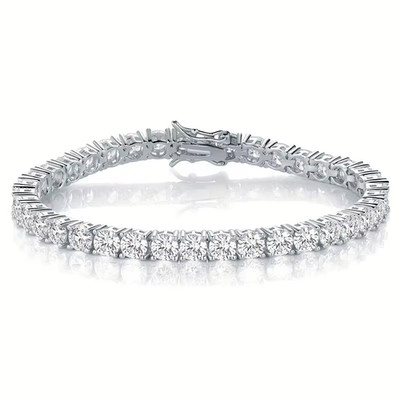 B-Preis 925 Silber vergoldet 18K Gold 4A Klasse Zirkon Tennis Armband für Herren