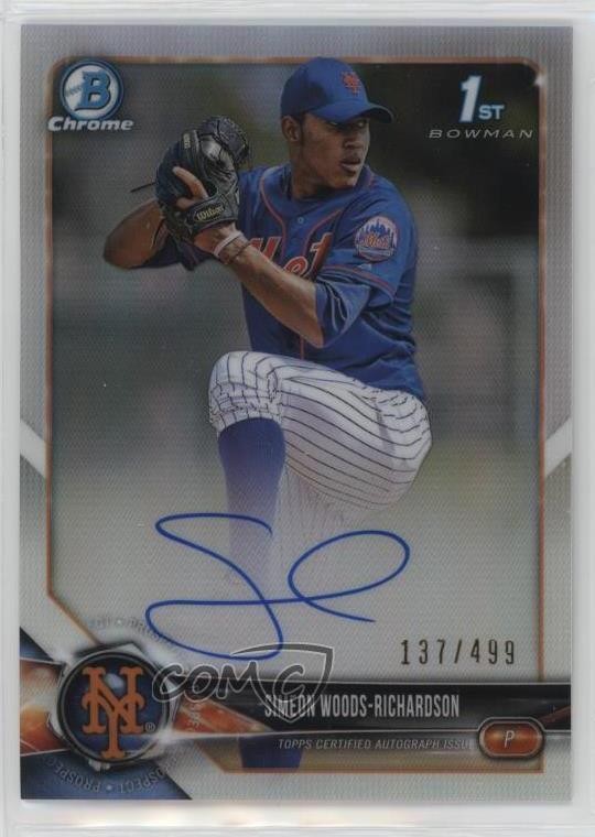 2018 Bowman Draft Chrome Pick Refractor /499 Simeon Woods Richardson Auto 1n8a