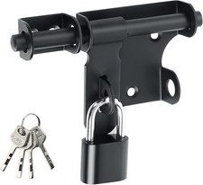 SAYAYO Slide Gate Latch Bolt Safety Door Lock with Padlock & 4 Keys Heavy Duty S