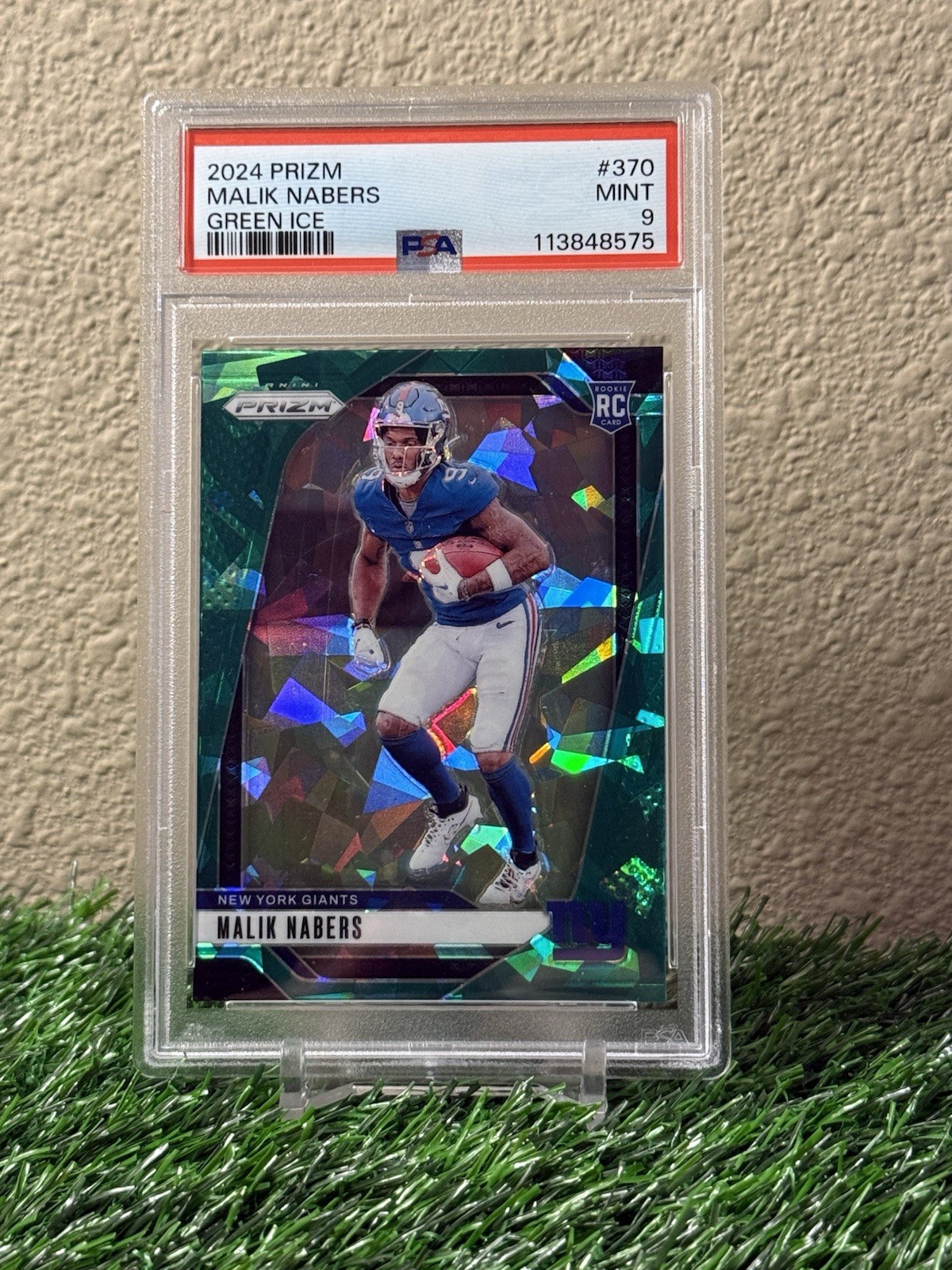 2024 Panini Prizm - Rookies Malik Nabers #370 Green Ice Prizm (RC) SSP INVEST