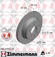 2X Zimmermann Bremsscheibe Hinterachse U.A. FüR Daimler, Jaguar