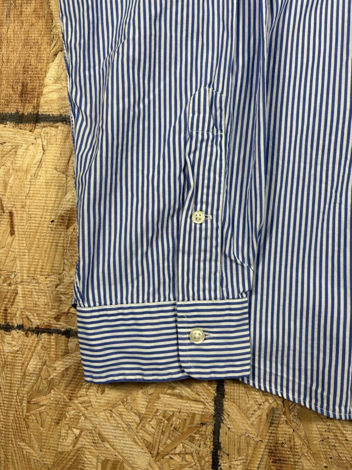 Camicia Ralph Lauren XXL vestibilità classica blu bianca righe manica lunga giallo pony
