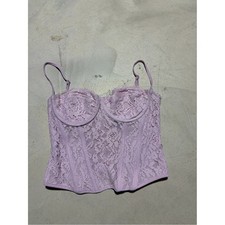 White fox corset bustier top lilac medium lace