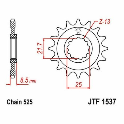 RITZEL 14 ZÄHNE SCHRITT 525 726.05.81 für Kawasaki 900 Z900 2017-2024