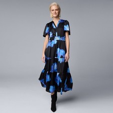 Simply Vera Vera Wang Black and Blue Maxi Dress