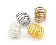 Minimal Spiral Wrap Ring Handmade Wire Look Adjustable Ring raw,gold,silver 5609