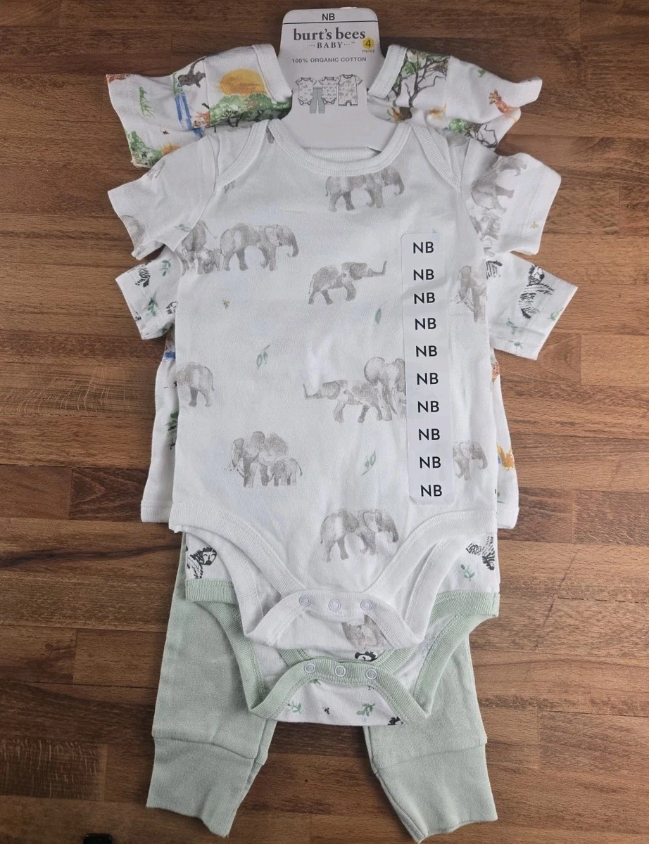 Ensemble Combinaison + Chapeau Burt's Bees Baby Bio, Coton Organique, Taille 0-3 Mois, Neuf Avec étiquettes