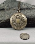 Vintage Mermaid Locket Necklace, Antiqued Brass, Sea Life Art, Pillbox Pendant — photo 5