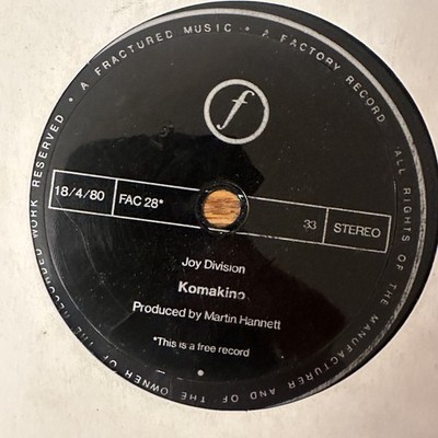 Joy Division   Komakino - Vinyl 7'' Flexi Disc UK Import - VG+