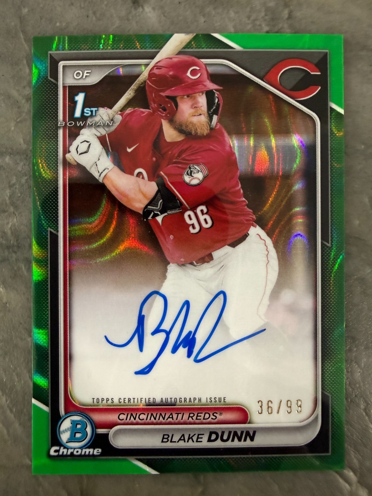 2024 Bowman Chrome - Prospect Autograph Blake Dunn #CPA-BD Green Refractor 36/99