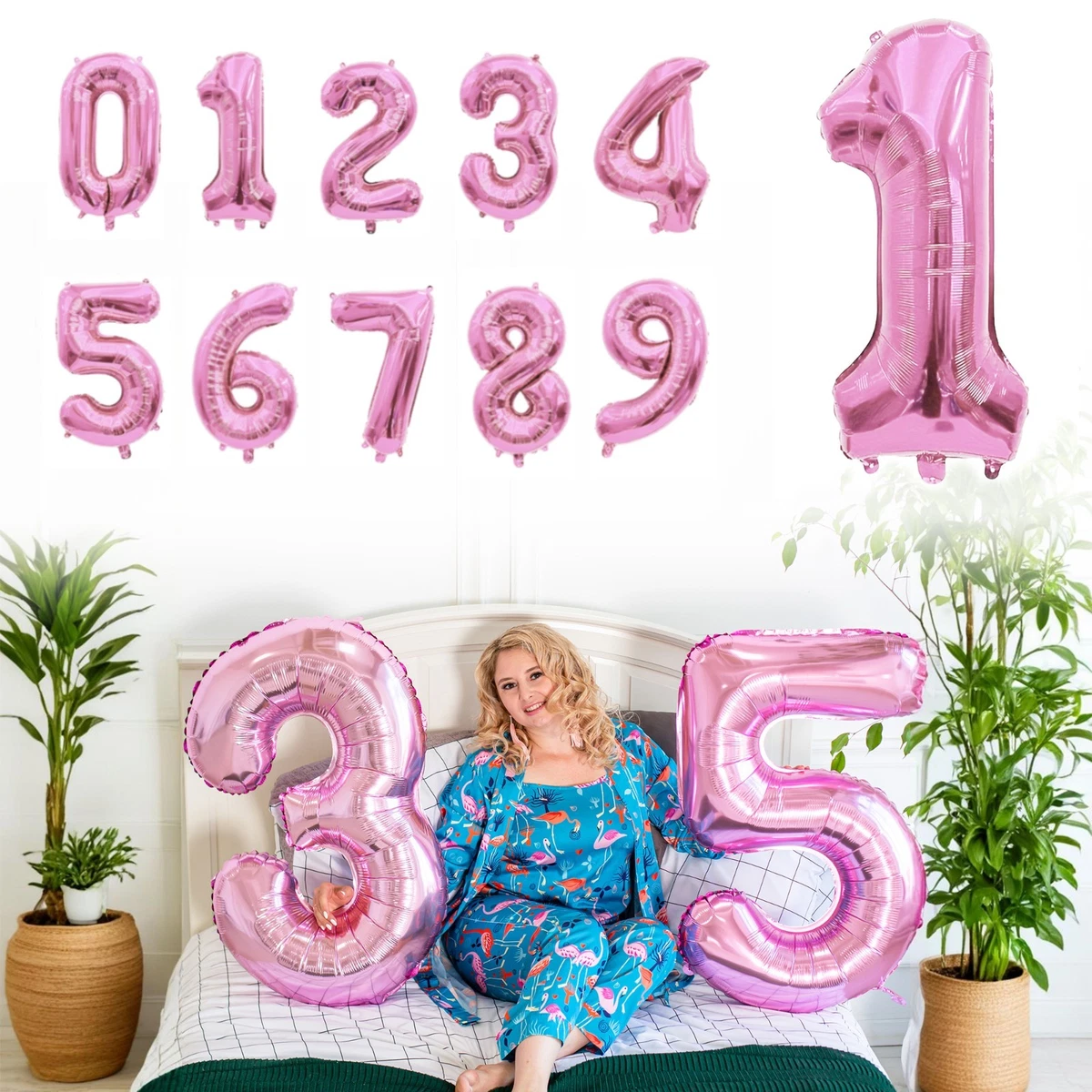 Ballon Anniversaire Chiffre 4 Ans – Rose XXL 101cm, Hélium Ou Air, Déco Fête Enfant