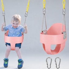 DECORLIFE Toddler Swing High Back Full Bucket Baby Seat 330lb Capacity Pink