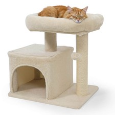 19.5  Small Cat Tree w/Large Padded Plush Perch Condo Sisal Scratching Posts