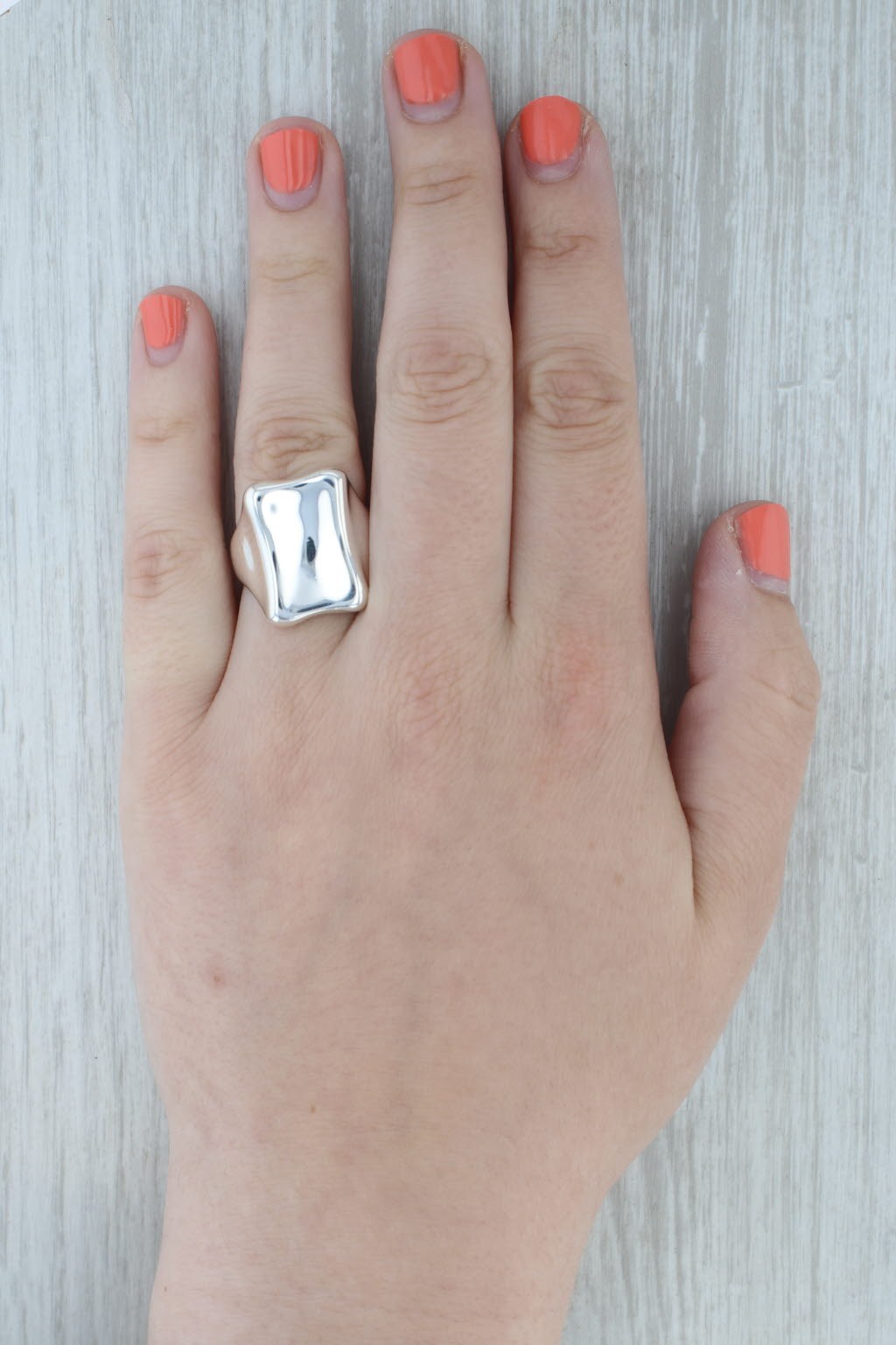 Concave Contoured Statement Ring Sterling Silver … - image 9