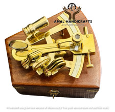 AMAL Stanley London Maritim Messing 5" Sextant Holzkiste Marine Student Geschenk