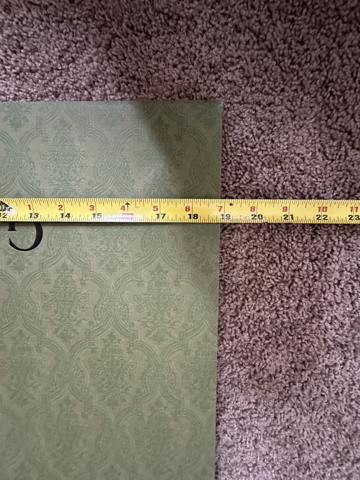 10 GUCCI Auténticas Bolsas de Regalo de Compras Bolso Verde Estampado Damasco Repujado 19x14x7 Foto 4 de 4