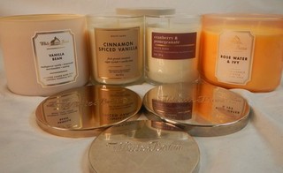 White Barn Scented Candle Set Vanilla Bean Cinnamon Spiced Vanilla Cranberry