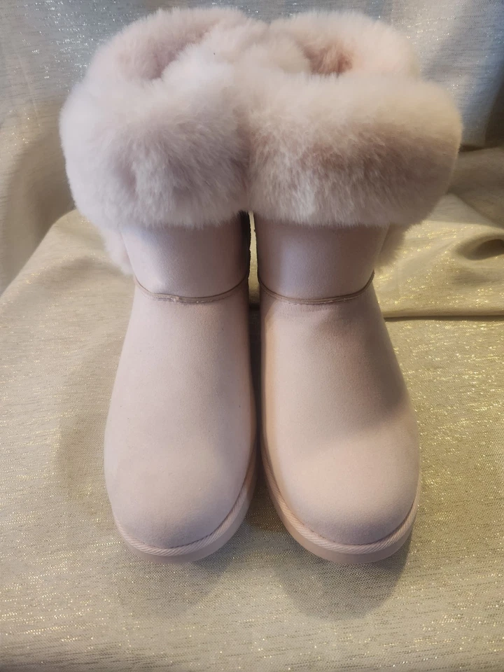 Botines Juicy Couture Rosa Krazey Kute Brillo Lazo Imitación Piel Forrados Talla 10 Foto 2 de 4