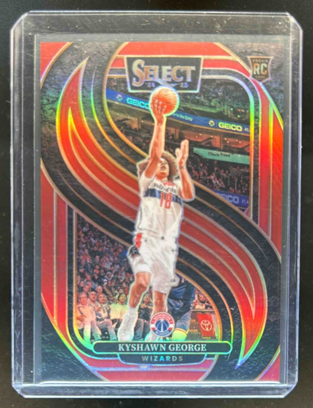 2024-25 Select Kyshawn George Premier RC Red Prizm #130/199 Wizards