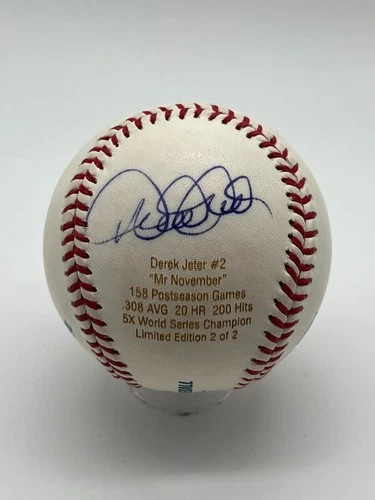 Derek Jeter Signed Autographed Official Major League Stat Baseball JSA LOA