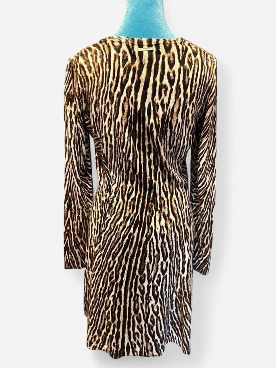 Abito Michael Michael Kors donna media M stampa animalier aderente e svasato manica lunga