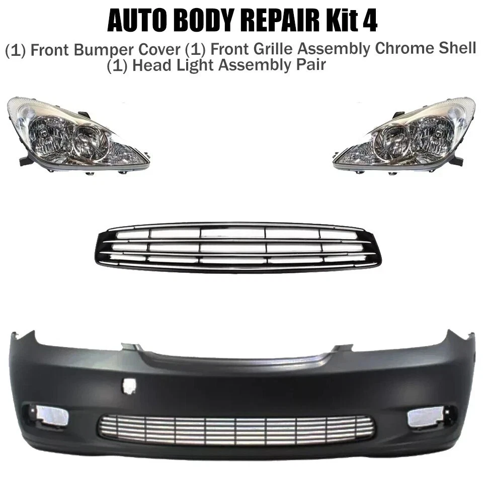 Front Bumper Cover & Head Light Assembly Pair For 2002-2004 Lexus ES300/ES330 Foto 2 de 4