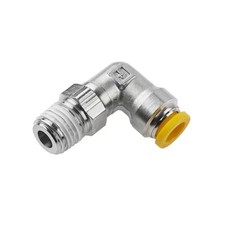 Parker W169plp-4M-4R Metric Metal Push-To-Connect Fitting, Brass, Silver