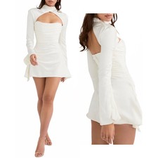 House of CB Toira Ivory Draped Corset Mini Dress NWT Size XS Romantic Halter