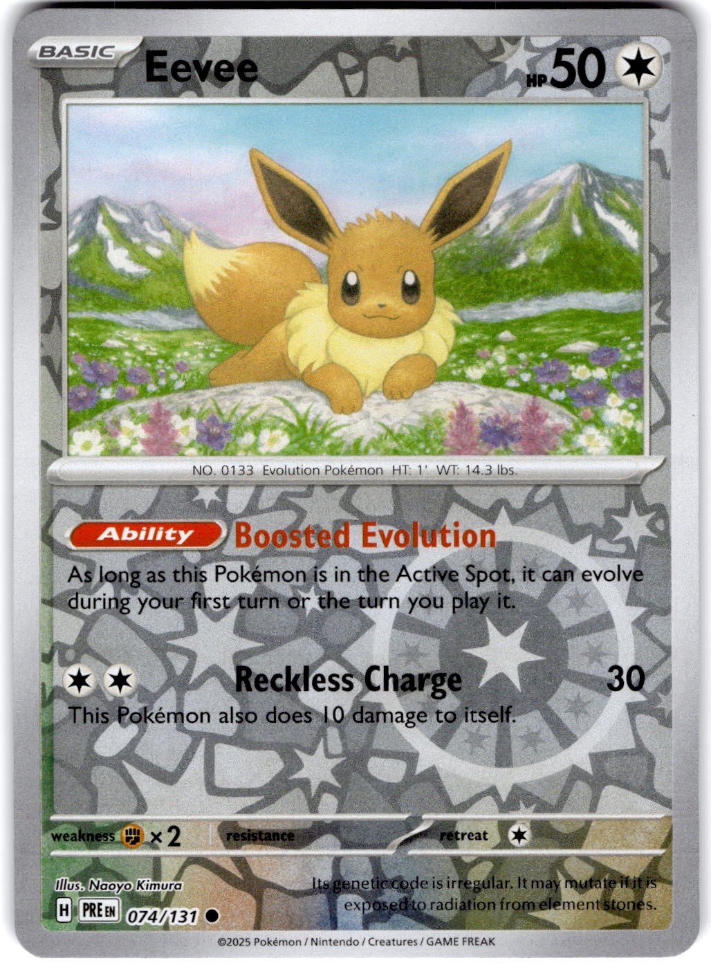 Pokemon Eevee PRE 74/131 Reverse Holo Near Mint English