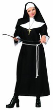 Women's Complete Nun Costume, Black, Extra Large US for Themed Parties and Ha...