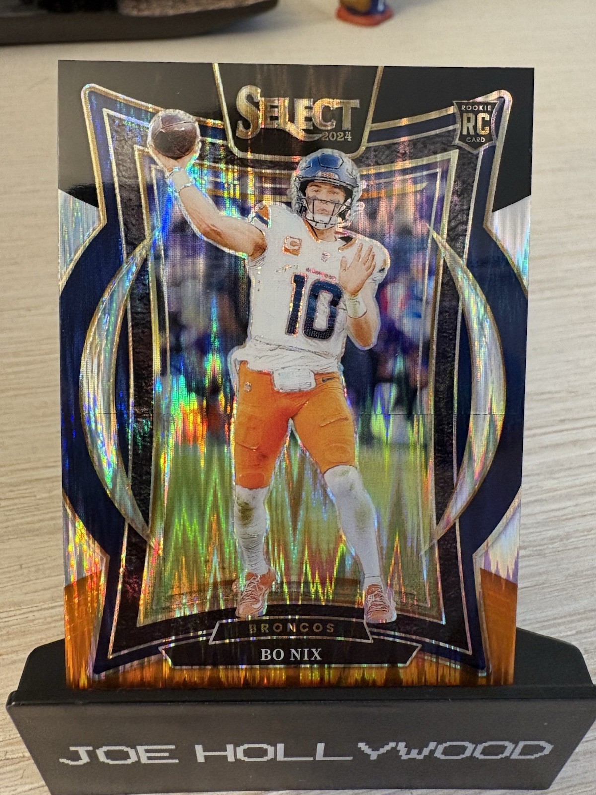 2024 Panini Select- Concourse Bo Nix #30 Black & Orange Shock Prizm (RC) Broncos