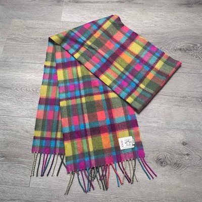 Avoca The Mill Anthology Scarf 100% Pure New Wool Multi Color Plaid Ireland