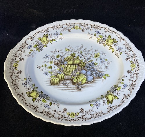 6x Speiselteller + Platte Royal Tudor Stoke-on-Frent England Fruits & Flowers - Bild 2 von 6