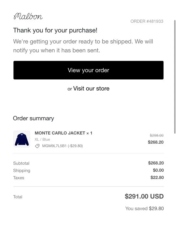 Malbon Monte Carlo Jacket Blue XL Le Club Du Malbon - product detail image 11