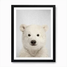 Baby Polar Bear Art Print Framed Wall Art Poster Canvas Print Picture