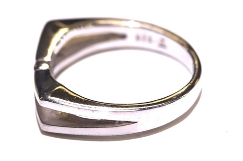 Anillo de barra de lujo de diamantes SI2 H de 0,01 quilates de plata de ley 925 3,7 g 7,25 único - Imagen 6 de 8