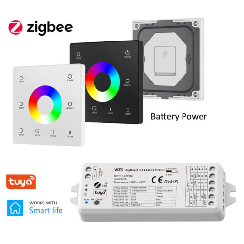 Tuya Zigbee 3.0 RGBW LED Controller Touch Fernbedienung f 5050 RGBW RGBWW Stripe - Afbeelding 1 van 15