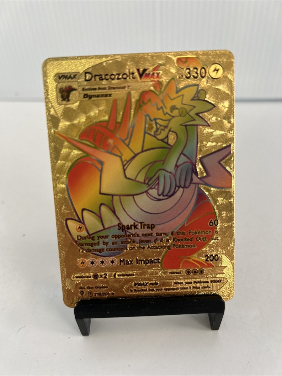 Dracozolt VMAX Gold Tone Foil Pokemon Card Fan Art Display Card HP330