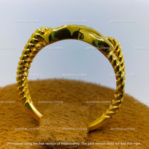 0.05CT Round Natural Diamond Infinity Engagement Ring 14K Yellow Gold Plated - Picture 5 of 8