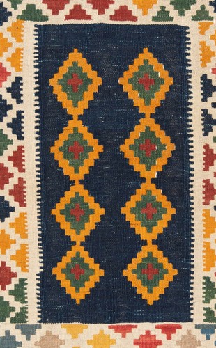 Kelim Handgewebter Perserteppich 83 x62 cm-Nomadic,Orient,kilim,Nachtblau,Carpet - Bild 3 von 4