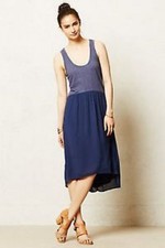 NEW ANTHROPOLOGIE Tulipan Dress by Left of Center Cotton Rayon Periwinkle M